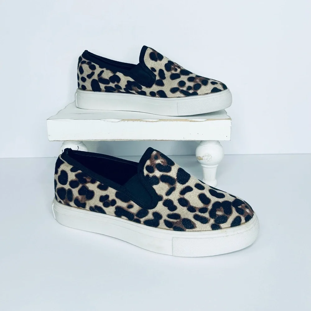 Leopard Print Platform Slip-On Sneakers
